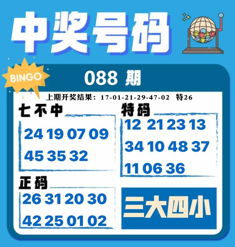 088期中奖号码[图]